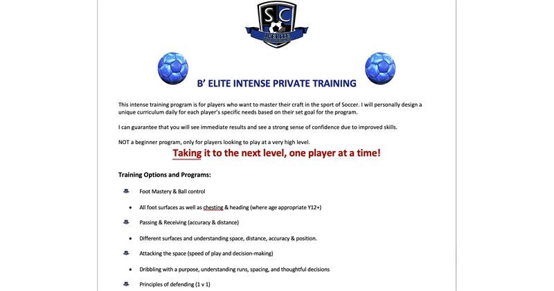 Elite Intense Private Training Program 